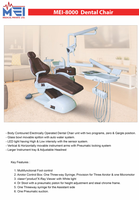 Fauteuil dentaire électrique MEI -DP-7000 560W Garantie 1 an