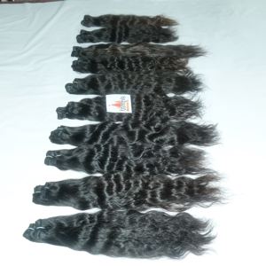 Vente en gros Extensions de cheveux Remy ondulés noirs pour femmes indiennes 100% Virgin Bundle Machine de couleur naturelle bon marché double trame - Product Image 3