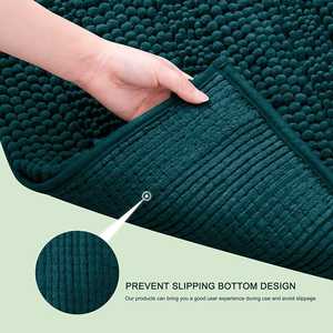 Alfombrilla de baño moderna antideslizante a rayas, alfombrilla de baño absorbente de microfibra de algodón y poliéster para uso doméstico o hotelero - Product Image 3