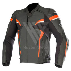 OEM Custom Wholesale Men's <b>Genuine</b> Racing Leather Jacket For Breathable Adults Plus Size With Logo Motorbike Jacket - Product Image 2