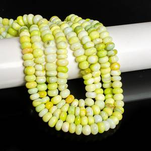 Perles de rondelle lisse d'opale vert clair naturel 7-8mm perles de pierre d'opale en vrac pour la fabrication de bijoux au prix de gros - Product Image 5