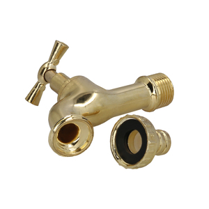 Rubinetto Curvo in Ottone Lucido con Raccordo 1/2 - Product Image 3