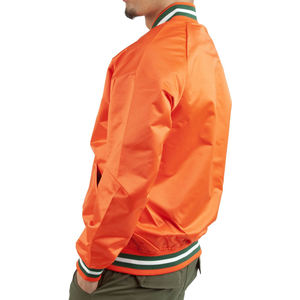 Chaqueta Varsity Unisex de Satén Naranja, Estilo Bomber de Béisbol con Parches, Ropa Urbana de Primavera, Formal, con Cremallera, Impermeable y Cortavientos - Product Image 5
