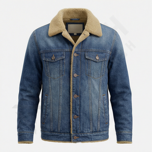Veste en jean en coton sur mesure pour homme 2025, veste élégante bleue à fermeture éclair, veste en jean de qualité, streetwear moderne, vêtement d'extérieur - Product Image 1