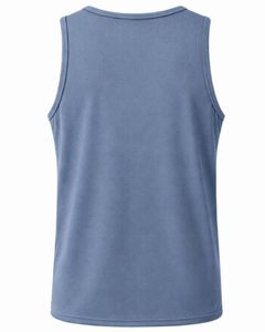 Débardeur sans manches bleu clair personnalisé pour homme, col rond, coton et polyester, veste de sport décontractée, vêtements d'été, fabricant personnalisé - Product Image 4