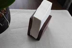 Decorative <b>Square</b> Wood Napkin Organizer Holder for Bathroom Bedroom Dinner <b>Table</b> Office Wooden Tissue Holder - Product Image 2