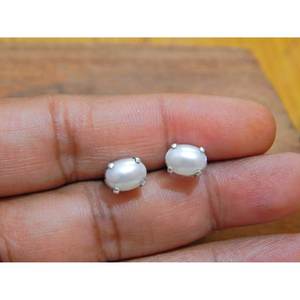 925 Sterling Silver Freshwater <b>Pearl</b> <b>Earring</b> Stud Natural White Gemstone Jewelry Elegant Gift for Her-E0043-GS - Product Image 5