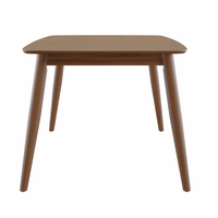 Table à manger nordique en bois massif de caoutchouc, finition noyer foncé, idéale pour cuisine, salle à manger et extérieur – Offre Spéciale