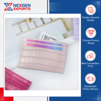 Nexgen exporte dans le monde entier, vendant des porte-cartes de crédit en cuir PU de qualité exceptionnelle, sans fermeture, avec logo personnalisé, couleur personnalisée, livraison mondiale.