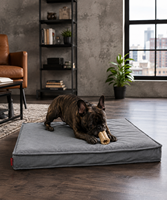 Luxuriöses Orthopädisches Donut-förmiges Hundebett aus Cord mit Memory-Schaum-Füllung, Wasserdicht, Kartonverpackung, Großes Hundebett für den Innenbereich