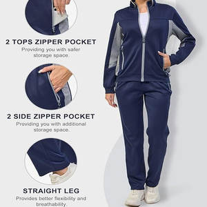 ชุดกีฬาชายมีซิปด้านหน้าพร้อมกางเกงแจ็กเก็ตมีฮู้ดระบายอากาศได้ดีมีโลโก้ด้านหน้าสำหรับกีฬาฤดูหนาว - Product Image 4