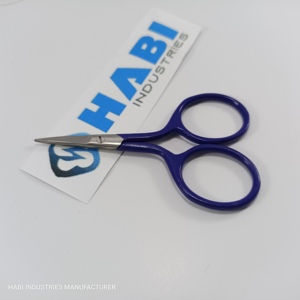 Ciseaux à broder classiques à manche enduit de couleur bleue à aiguille personnalisée avec lames tranchantes et droites 2.75" - Product Image 6