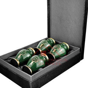 Jarrón de urnas de metal de aluminio sólido con acabado de esmalte verde a precio mayorista - Product Image 6