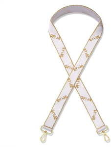 Handmade Beaded <b>Bag</b> <b>Strap</b> with WHITE BACKGROUND GOLDEN BRIDE TEXT Adjustable Shoulder Crossbody <b>Replacement</b> BY AFZA ENTERPRISES - Product Image 5
