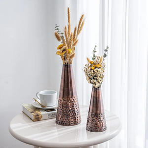 Handmade Classic and Coastal Design Stylish Metal Table <b>Vase</b> Hammered Flower <b>Vase</b> for Dining Wedding or Home Office Decoration - Product Image 2