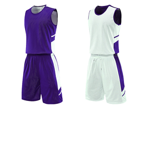 Maillot de basket-ball réversible unisexe 100% polyester, personnalisable, respirant, antibactérien, séchage rapide, ensemble uniforme d'entraînement, taille plus - Product Image 4