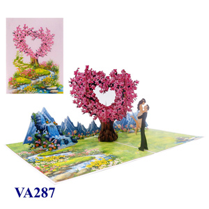Tarjeta Pop 3D Hecha a Mano, Diseño Romántico de Árbol de Corazones, Regalos Personalizados para el Día de San Valentín, Impresión Offset, Manualidades en Papel, Amor - Product Image 2
