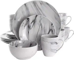 2022 porcellana marmo modello piatto e ciotola tazza stoviglie set da tavola in ceramica piatti da portata piatto di lusso in ceramica