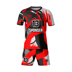 Ropa de voleibol de manga corta roja con estampado de fábrica, uniformes de diseño personalizado unisex, superventas para mujeres y hombres, camisetas - Product Image 4