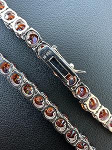 Popular Style Ruby Red Moissanite Diamond <b>Tennis</b> Chain With Gold Plated 925 <b>Silver</b> Iced Out Fine Jewelry For Birthday Gift - Product Image 5