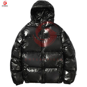 Tendance industrielle Vestes bouffantes d'hiver Streetwear respirantes et coupe-vent avec col montant et logo sur le devant en toile personnalisées pour hommes - Product Image 3