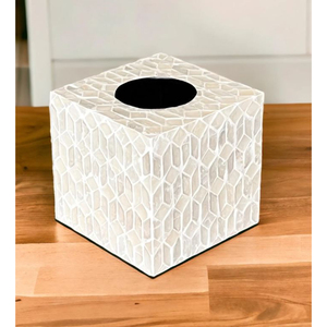 Fournisseurs en gros de boîte à mouchoirs carrée fleur feuille d'or vintage porte-boîte à mouchoirs en incrustation de nacre pour la fête de mariage - Product Image 3