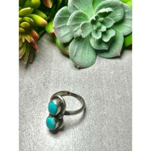 Antionette Martinez Kingman Dainty <b>Ring</b> with <b>Turquoise</b> & Sterling Silver Smooth Bezel Setting Size 9.25 for Everyday Wear - Product Image 4
