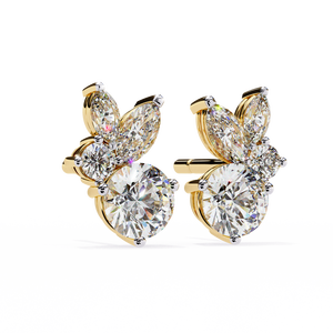 Boucles d'oreilles uniques en or 18 carats avec diamant de laboratoire, boucles d'oreilles de qualité supérieure - Product Image 4