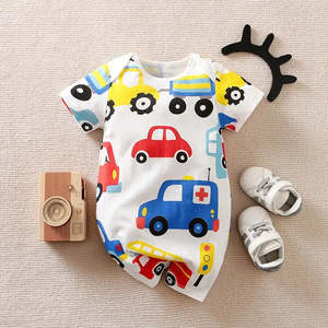 ชุดเสื้อผ้าเด็กผู้ชายผ้าฝ้าย 100% ลายรถ - Product Image 4