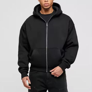Pull-over vierge épais en coton de haute qualité, sweats à capuche surdimensionnés sans ficelle, logo personnalisé unisexe, basiques pour hommes - Product Image 6