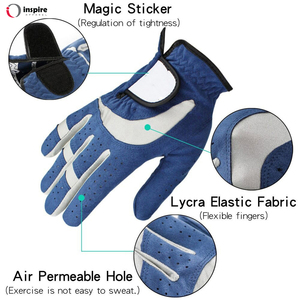 Gants de golf colorés synthétiques de meilleure qualité imprimés par logo personnalisé en gros par Inspire Apparel - Product Image 5