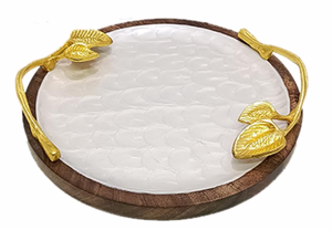 ถาดเสิร์ฟกาแฟชาและกาแฟทำจากไม้และอลูมิเนียมมีคุณภาพทันสมัย - Product Image 2