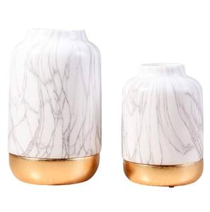 Florero para sala de estar, hogar, oficina, comedor, decoración, jarrón inferior dorado moderno Simple, decoración de centro de mesa - Product Image 1