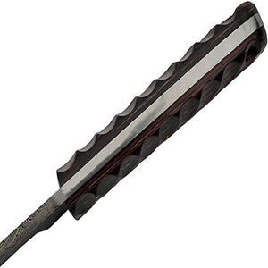 Couteau de chasse à lame fixe en acier damas fait à la main en cuir de vachette confortable gaine manche en bois personnalisable OEM Bowie - Product Image 4
