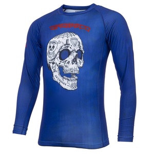 เสื้อแรชการ์ดผ้าทนทานพิมพ์ลายแบบกำหนดเอง แห้งเร็ว ระบายอากาศได้ดี ป้องกันแบคทีเรีย พร้อมเทคโนโลยีการพิมพ์แบบรีดร้อน - Product Image 4