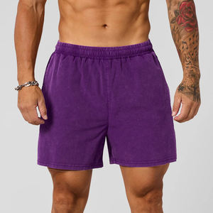 Short de fitness vintage délavé pour homme Short d'entraînement de rue respirant personnalisé pour la gym Vente en gros pour l'été - Product Image 1