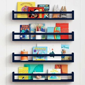 Número de estantes <span class=keywords><strong>4</strong></span> Azul Blanco) Estante de almacenamiento de estante de pared de madera para sostener macetas Hermoso arte de pared-Comprar ahora - Product Image 6