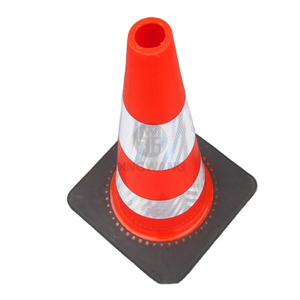 Fournisseur H70 Cône de signalisation en PVC et caoutchouc 70 cm Matériau PC Produit d'avertissement de circulation - Product Image 4