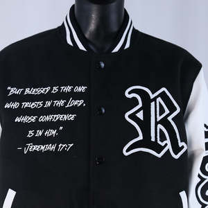 Veste de baseball varsity en chenille brodée personnalisée, hiver, avec laine et cuir, veste de baseball vintage haut de gamme - Product Image 3