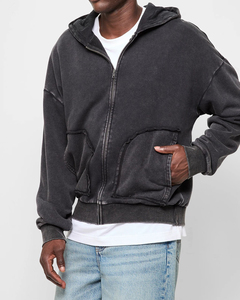 Sudadera con Cremallera para Hombre, 100% Algodón, Deportiva, Casual, Transpirable, Resistente al Viento, Ecológica, Manga Larga, para Gimnasio, Fitness, Running, Aire Libre, Uso Diario - Product Image 3