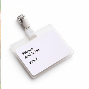 Rotating Clip <b>Name</b> Badge Holders with Blank Insert Labels (25/Pack) - Product Image 2