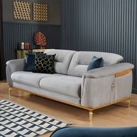Canapé-lit sectionnel moderne en velours gris, convertible, avec pieds en bois, luxueux, 3 places, en tissu, élégant, rembourré, pour salon