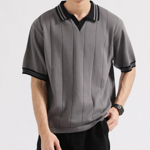 100% algodón para hombre para camisa de polo ajuste regular bordado Logotipo de negocios estampado patrón antiarrugas estilo casual servicio OEM - Product Image 1