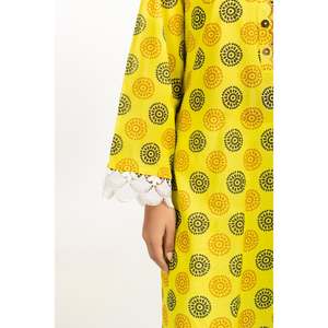 Traje Casual de 3 Piezas para Mujer, Color Verde, Estampado de Césped, para Verano, Decorado con Botones - Product Image 3