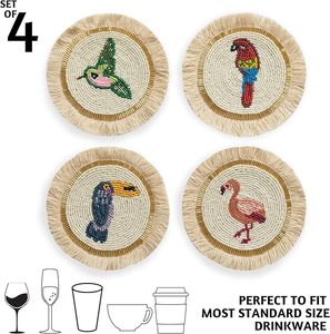 Best Theme Design Glass Beads <b>Table</b> <b>Coaster</b> Best for Parties and Other Functions Tableware Decorative Beast Design <b>Coaster</b> - Product Image 6