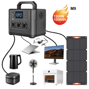Générateur solaire domestique extérieur 1008Wh 1200W, station d'alimentation portable à onde sinusoïdale pure de secours 1,2KW - Product Image 1