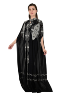 Abayas de luxe modestes grande taille en georgette sans couture, longueur ras du sol, brodées, kaftan ouvert sur le devant, manches longues, pour soirée de printemps