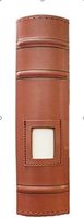 Binder eksekutif, 2 Tone kulit Inggris dengan jahitan dan tulang belakang bergaris, tugas berat 3 d-ring dengan Tag Memo