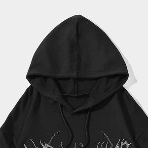 Sweat à capuche en coton mélangé avec strass Streetwear Vêtements d'automne et d'hiver Pull à capuche imprimé avec logo brillant avec strass - Product Image 3