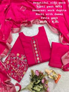 Excelente calidad, Ropa Étnica de tendencia más elegante, muselina de último diseñador con trabajo manual, pantalón Kurti y moda de mujer Dupatta - Product Image 2